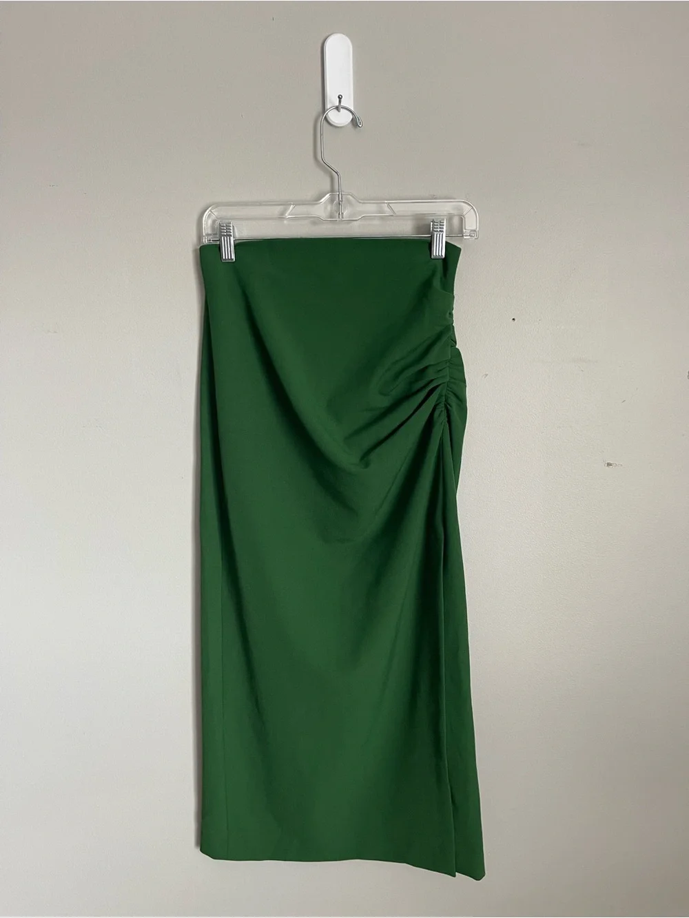 ZARA Forest Green Draped Two-Piece Co-Ord Midi Skirt Set Sz S